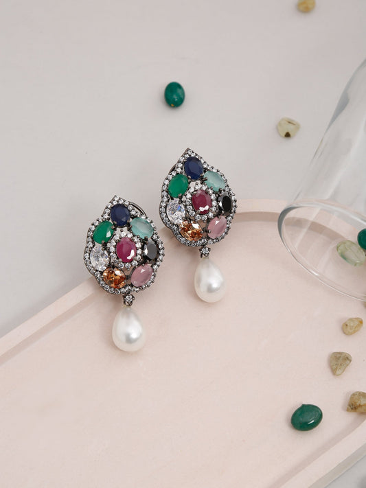 Multicoloured Contemporary Drop Earrings - Ruby Raang