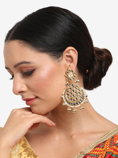 Green Contemporary Chandbalis Earrings - Ruby Raang