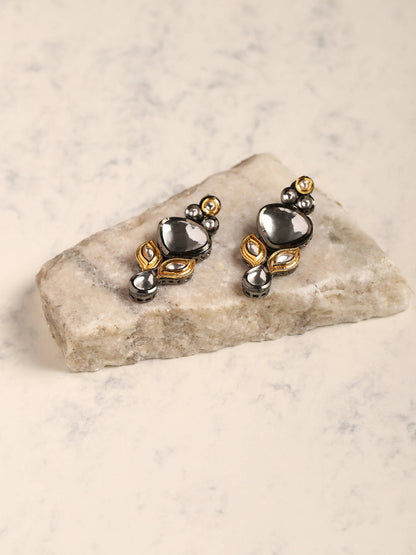 Silver-Plated Contemporary Drop Earrings - Ruby Raang