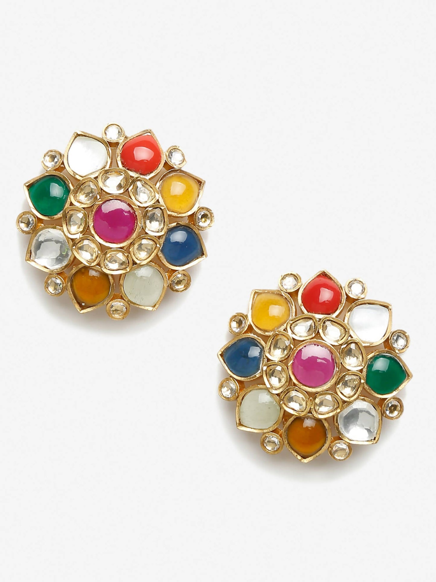 Multicoloured Contemporary Studs Earrings - Ruby Raang