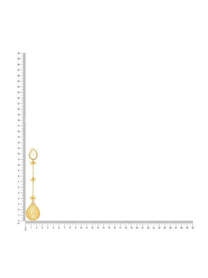 Glass Kundan Antique finish Long Earrings - Ruby Raang