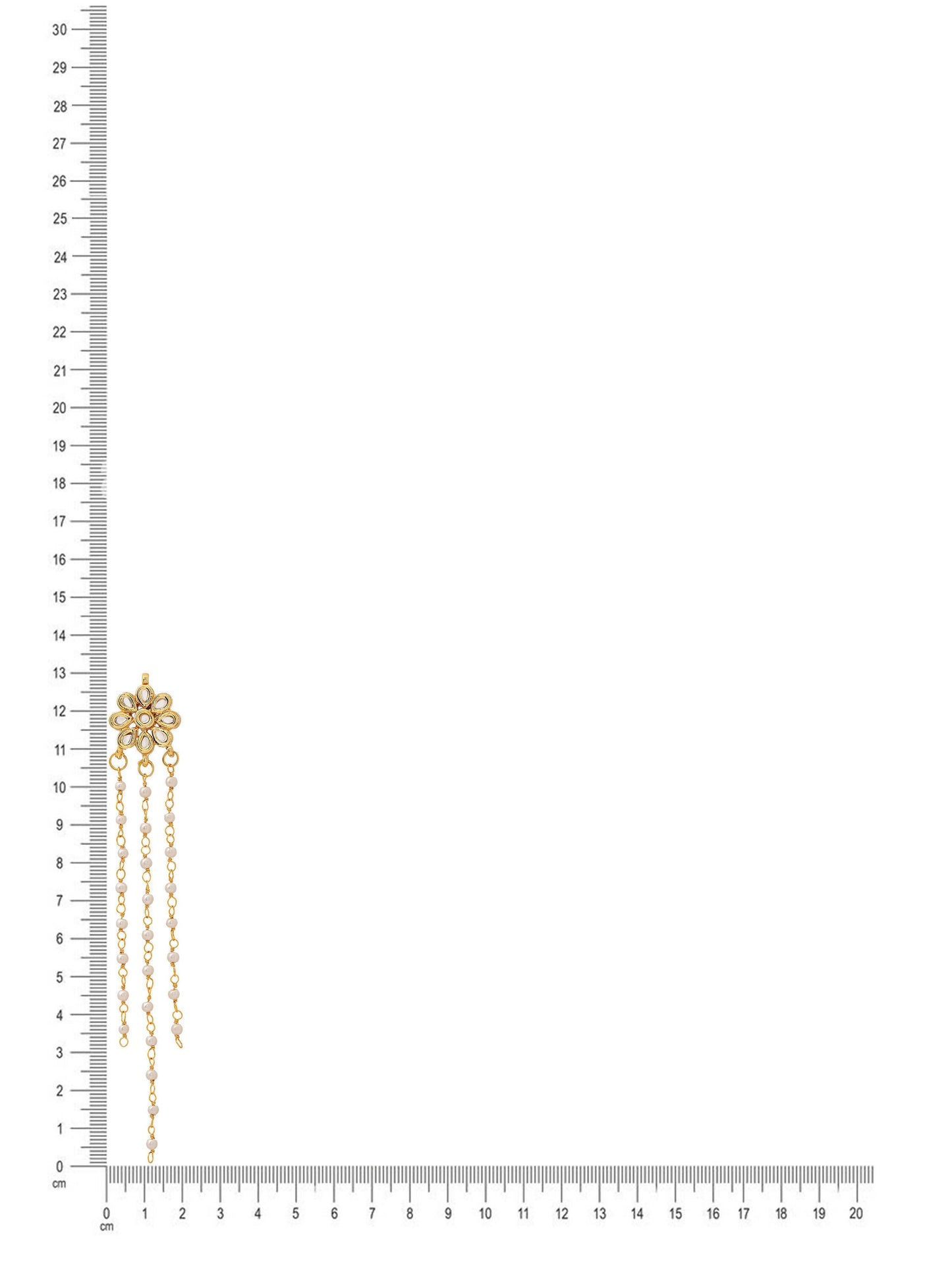 Ruby Raang Gold Long Kundan & Pearl Dangler Earrings