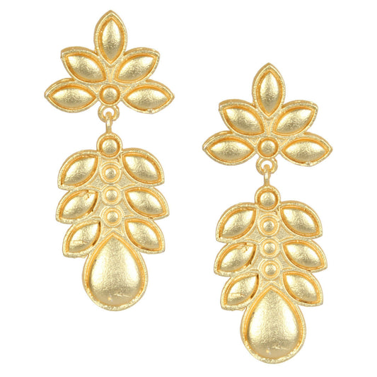 Joban Fashion Women Matte Gold Brass Earrings