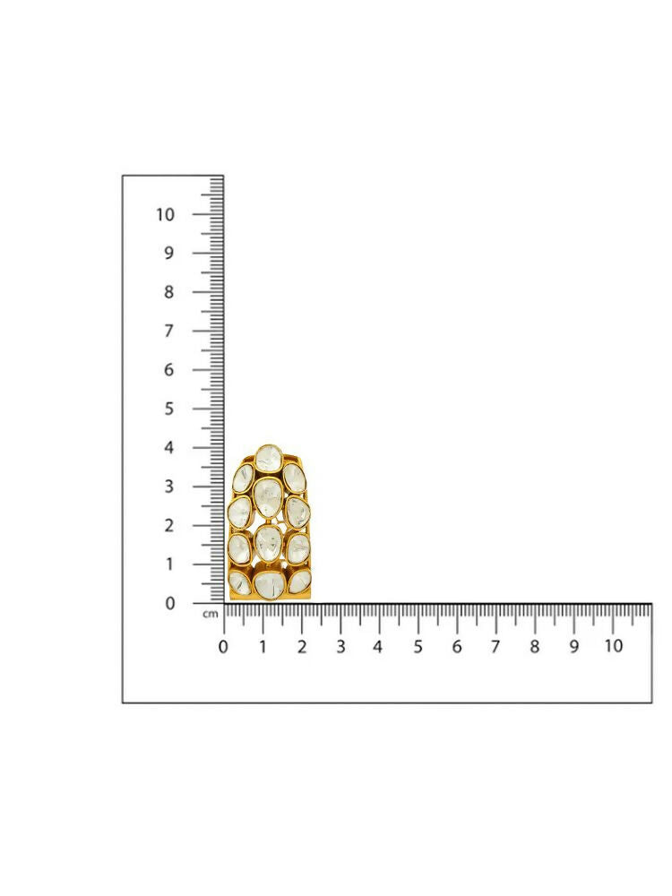 Glass Kundan Circular Earrings - Ruby Raang