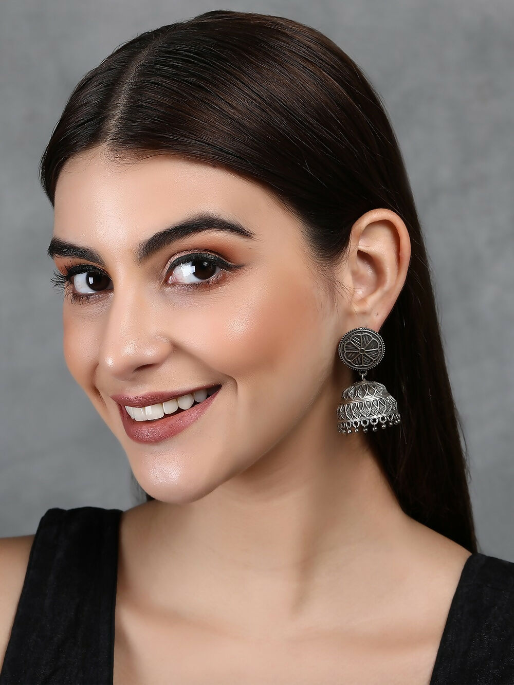 Joban Fashion Women Silver Tone Brass Brass Jhumka