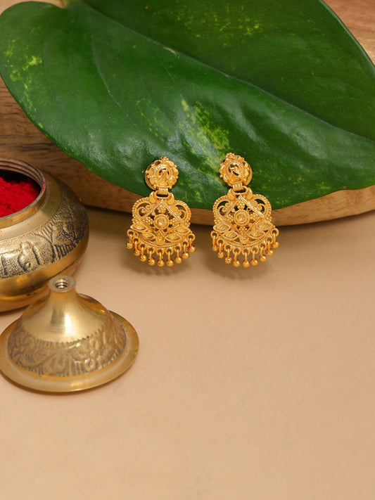 Ruby Raang Traditional Gold Earrings