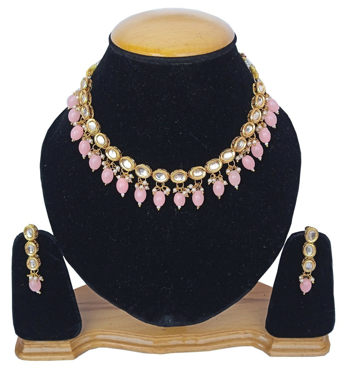 Joban Fashion Light Purple kundan work Necklace Set
