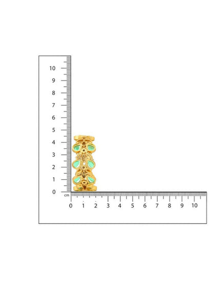 Women's Natural Green Stone with Moissanite Diamond earrings - Ruby Raang