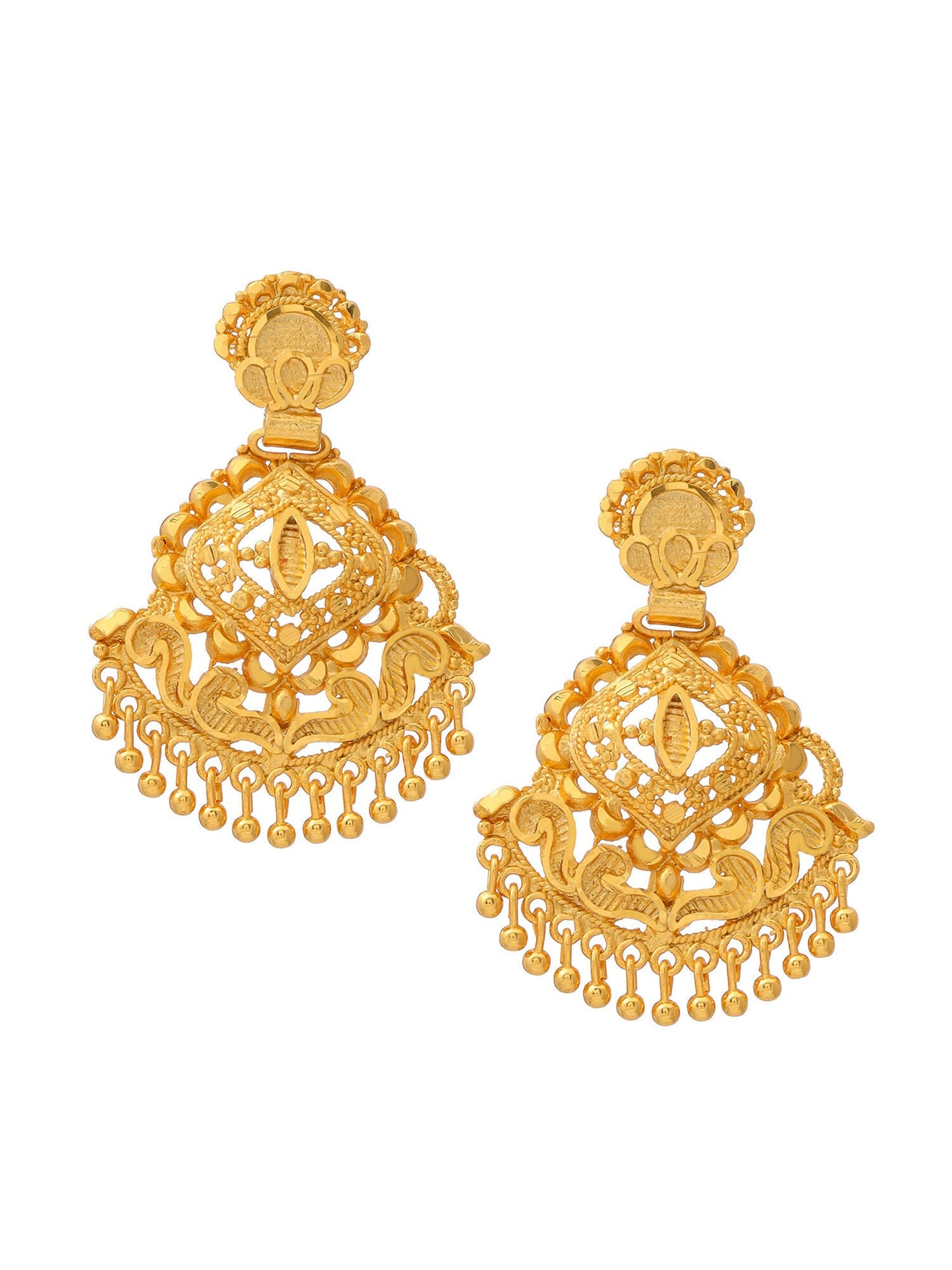 Ruby Raang Traditional Gold Earrings