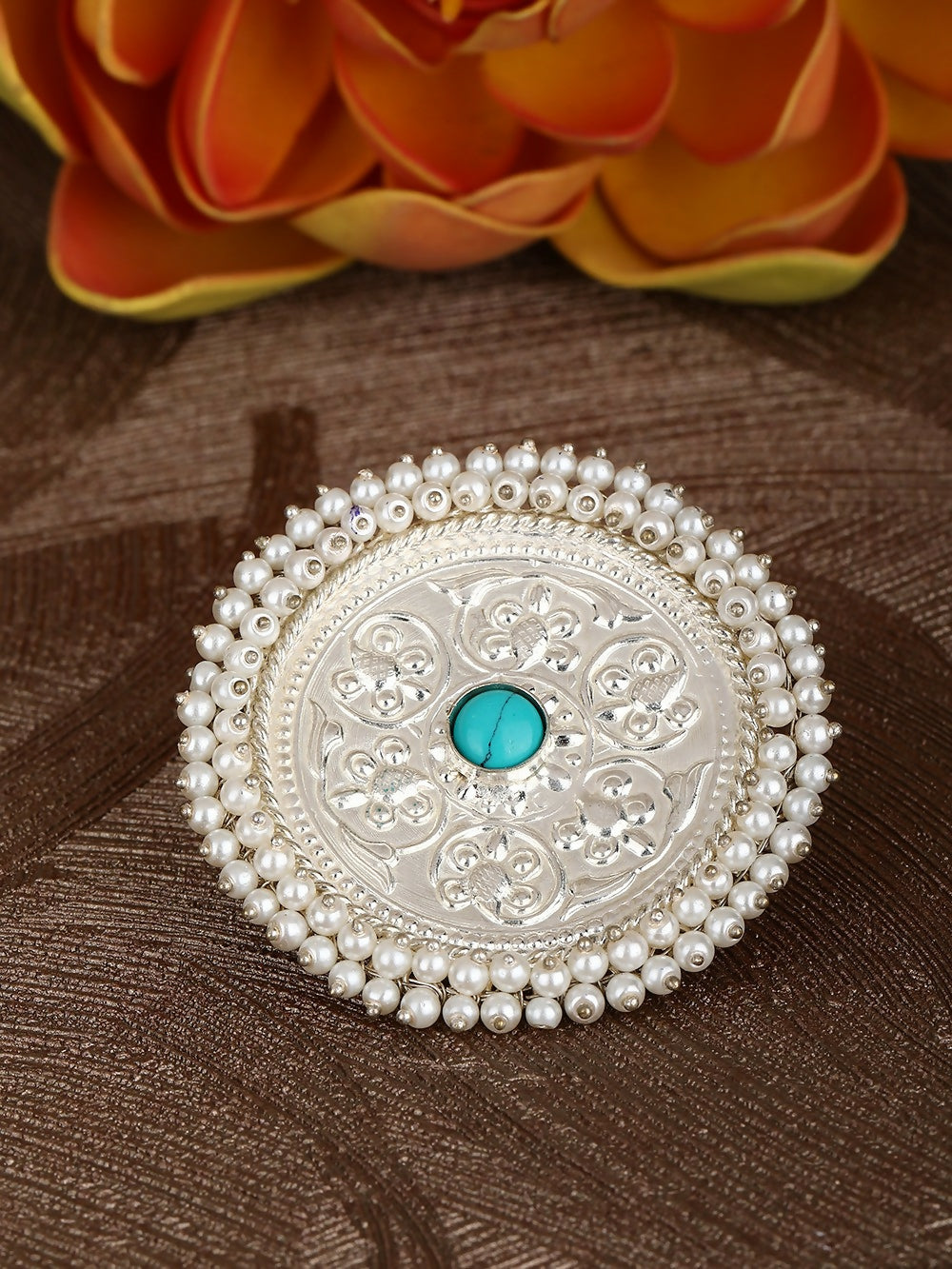 Joban Fashion Women Round Shape Silver Tone Ring