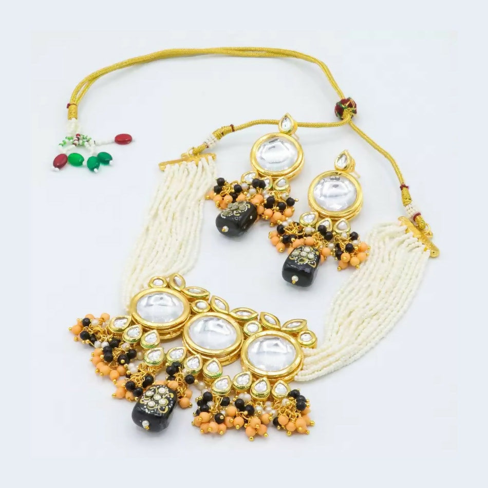 Joban Fashion Multicolor Kundan Work Necklace Set