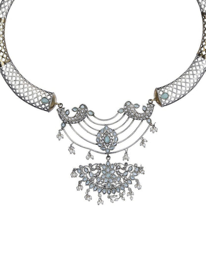 Joban Fashion Women Handcrafted Dual Tone Set Of Necklace & Earrings