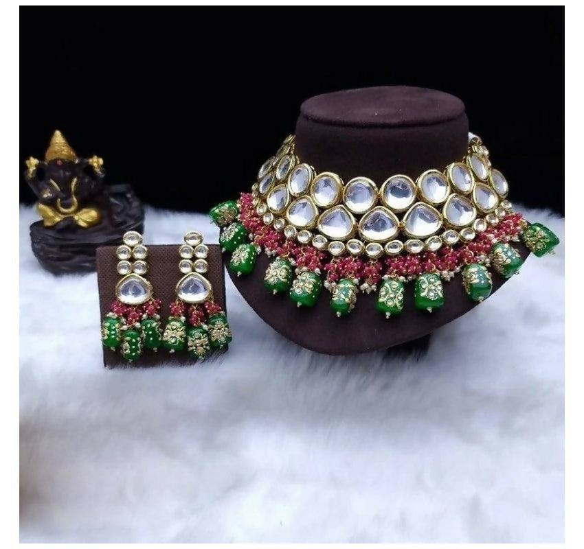 Joban Fashion Multicolor Kundan Work Necklace Set