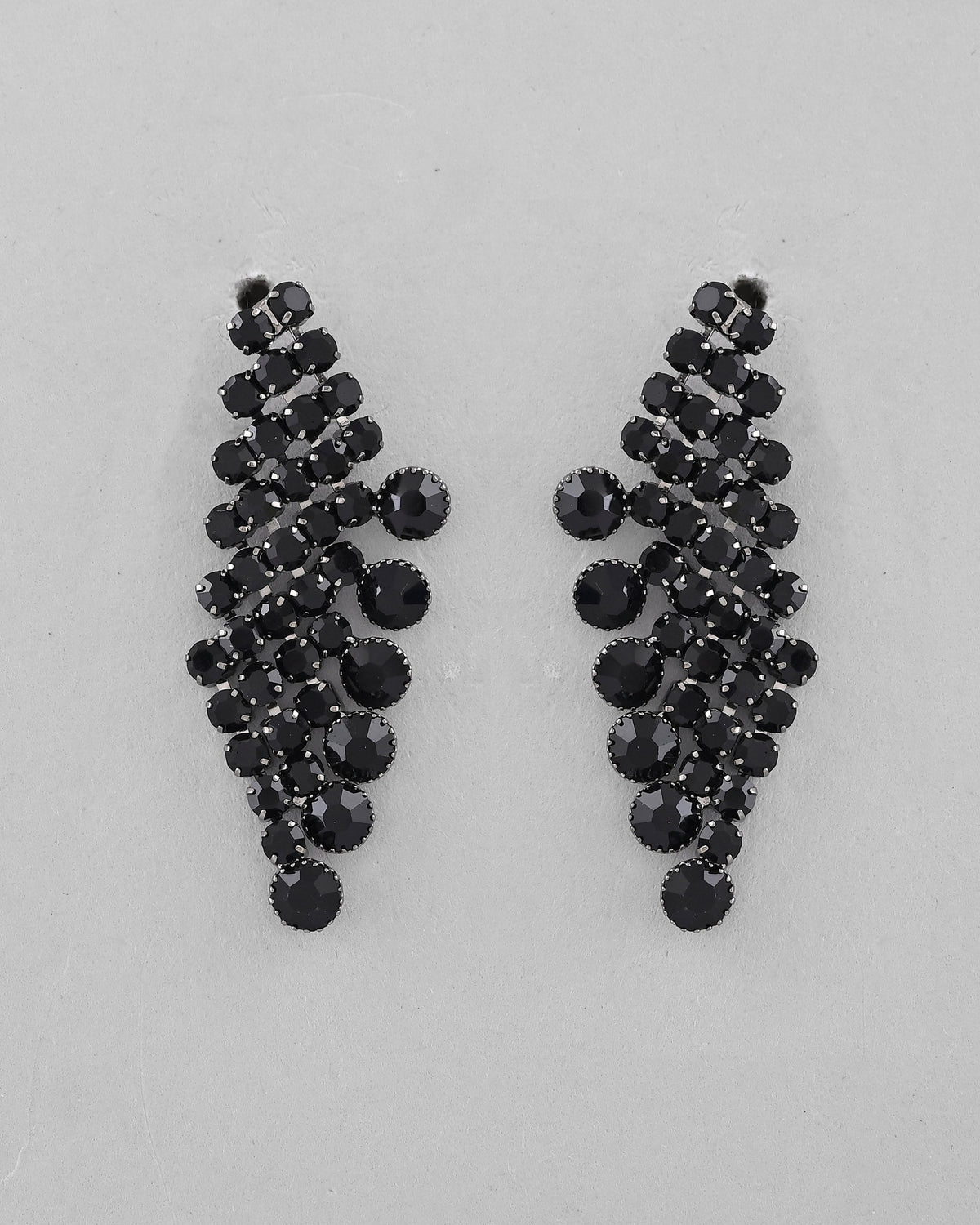 VOJ Black American Diamond Chokar Jewellery Set With Earrings