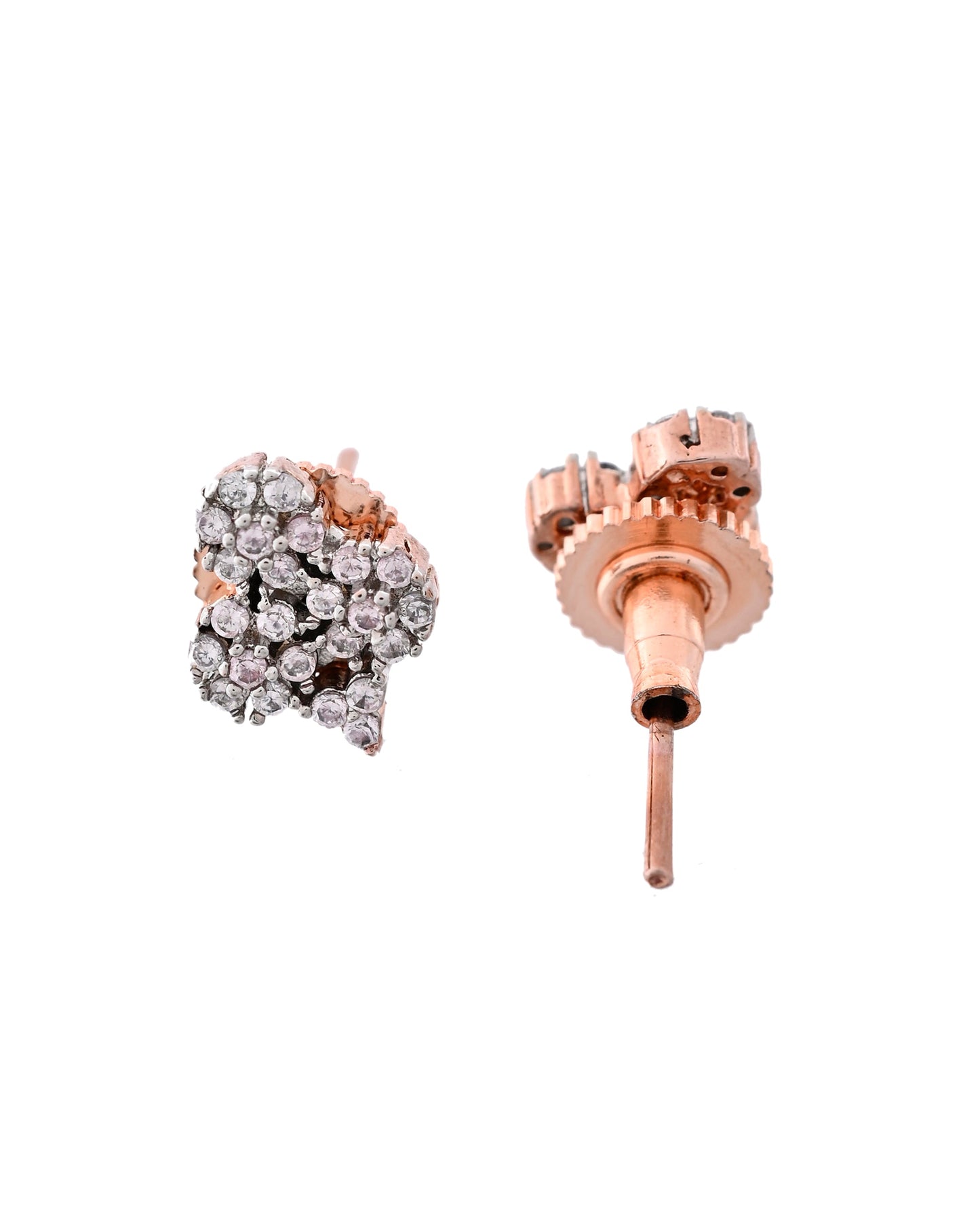 VOJ Rose Gold Toned AD Stone Studded Floral MangalSutra Set