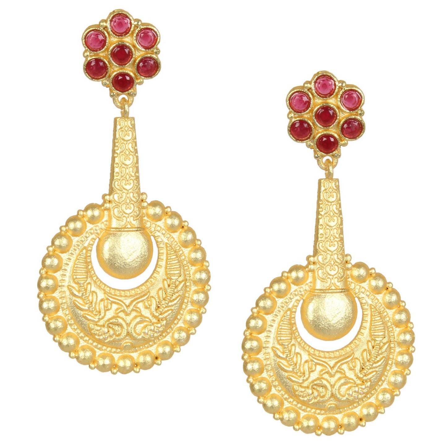 Joban Fashion Women Matte Gold Brass Earrings