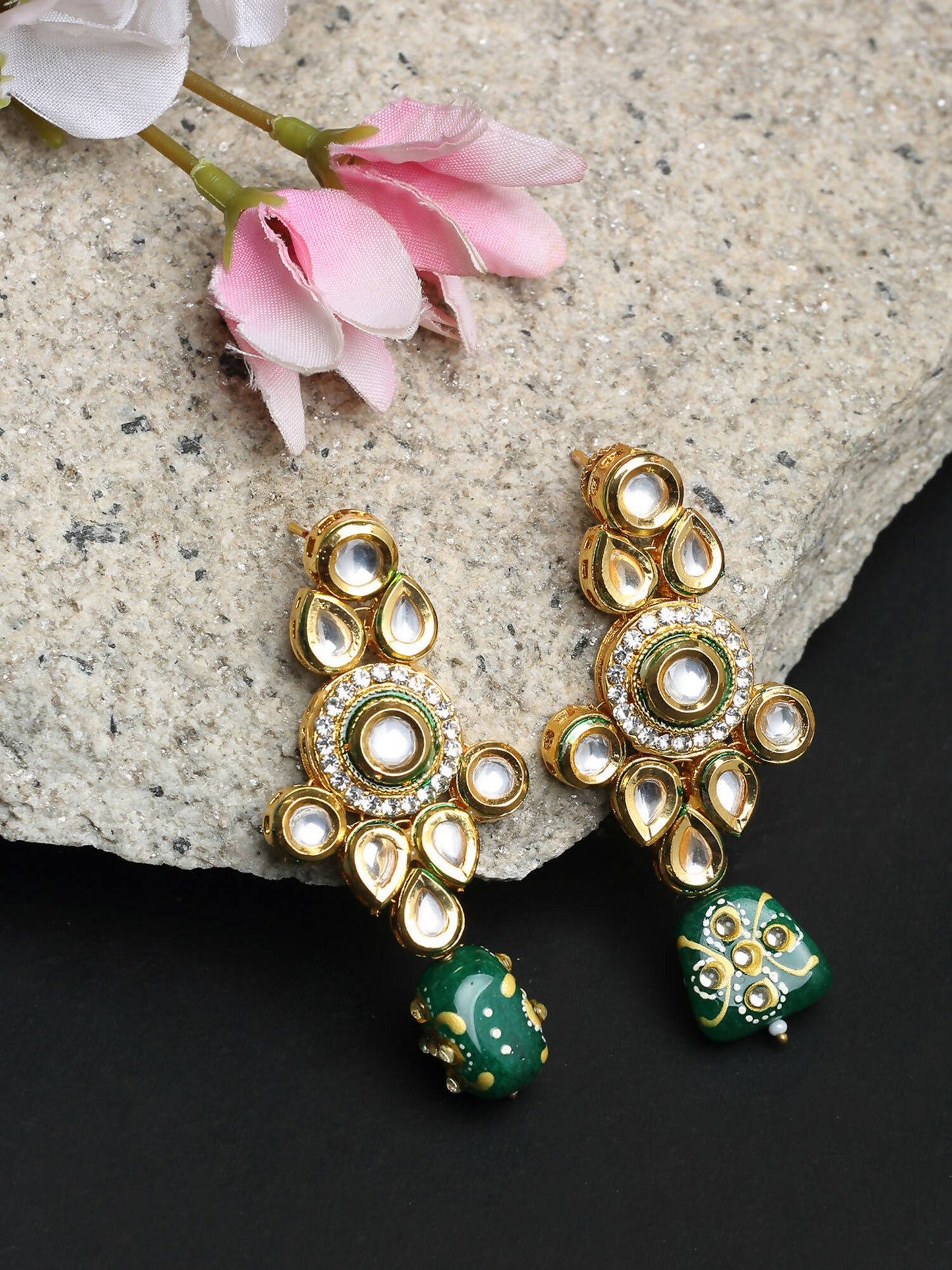 Kundan Earrings - Ruby Raang