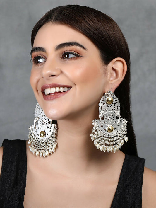 Joban Fashion Women Ghungroo Style Silver Tone Earrings