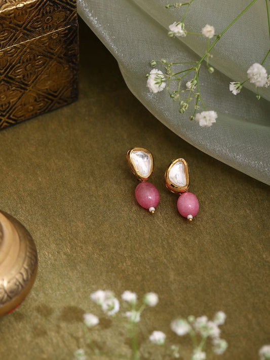 Ruby Raang Pink Kundan Studs