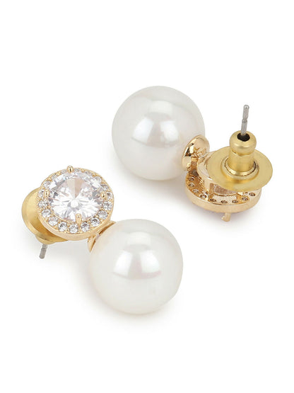 Diamond Pearl Earrings- Ruby Raang