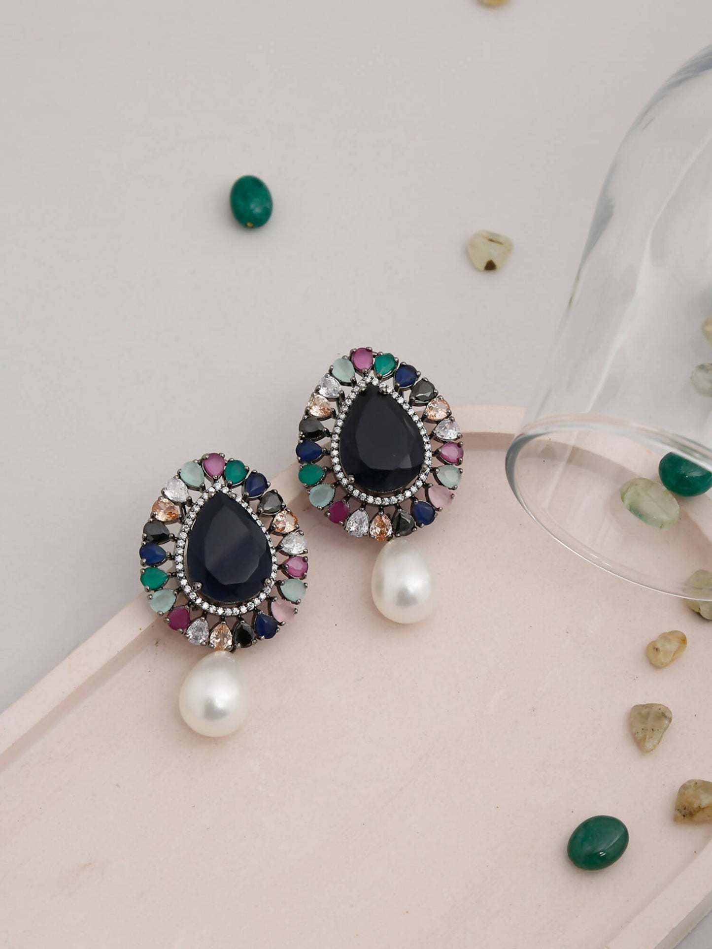 Multicoloured Contemporary Studs Earrings - Ruby Raang