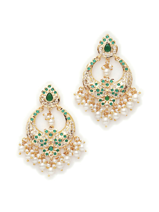 Jadau Earrings (Gold) - Ruby Raang