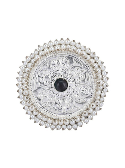 Joban Fashion Women Round Shape Silver Tone Ring