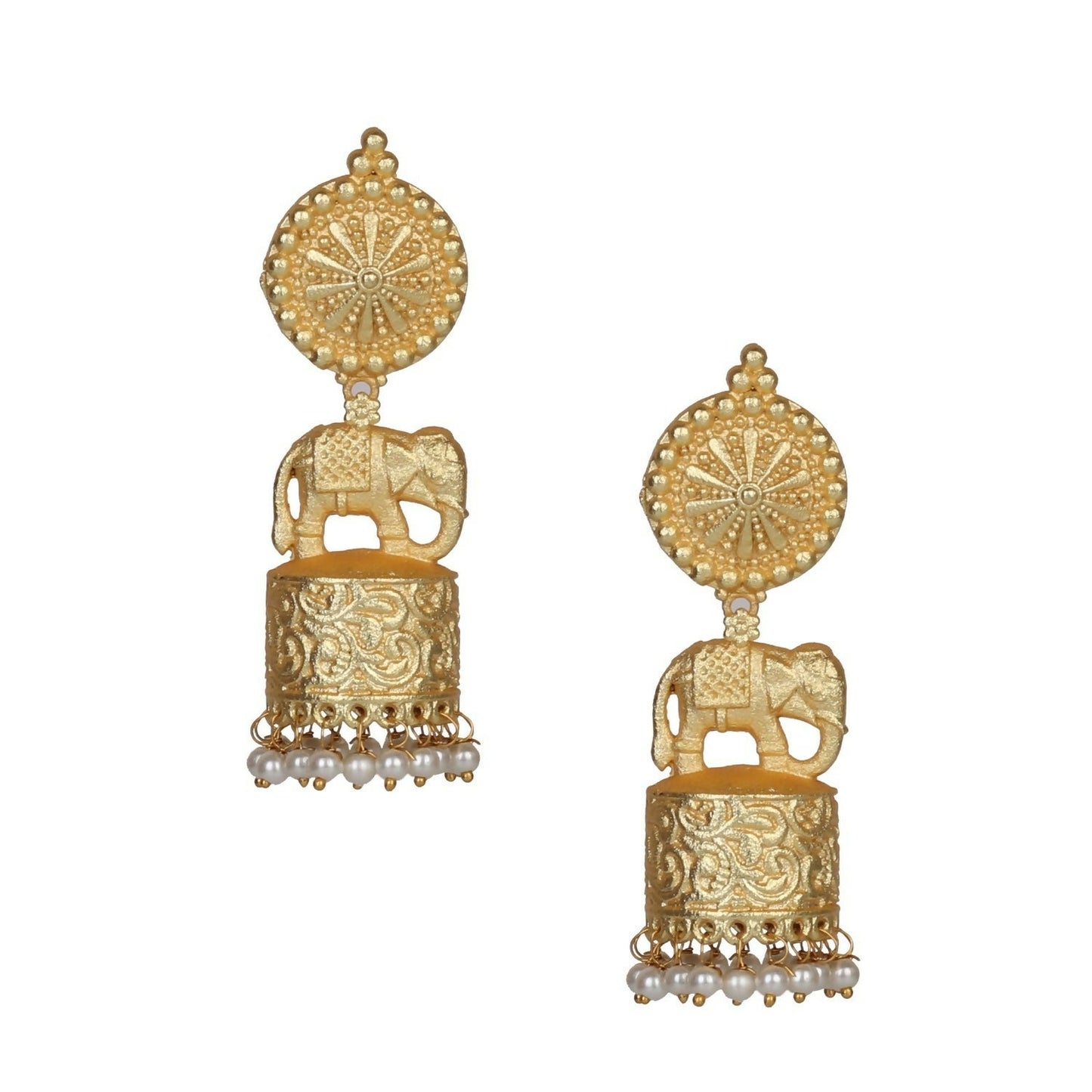 Joban Fashion Women Matte Gold Brass Jhumka