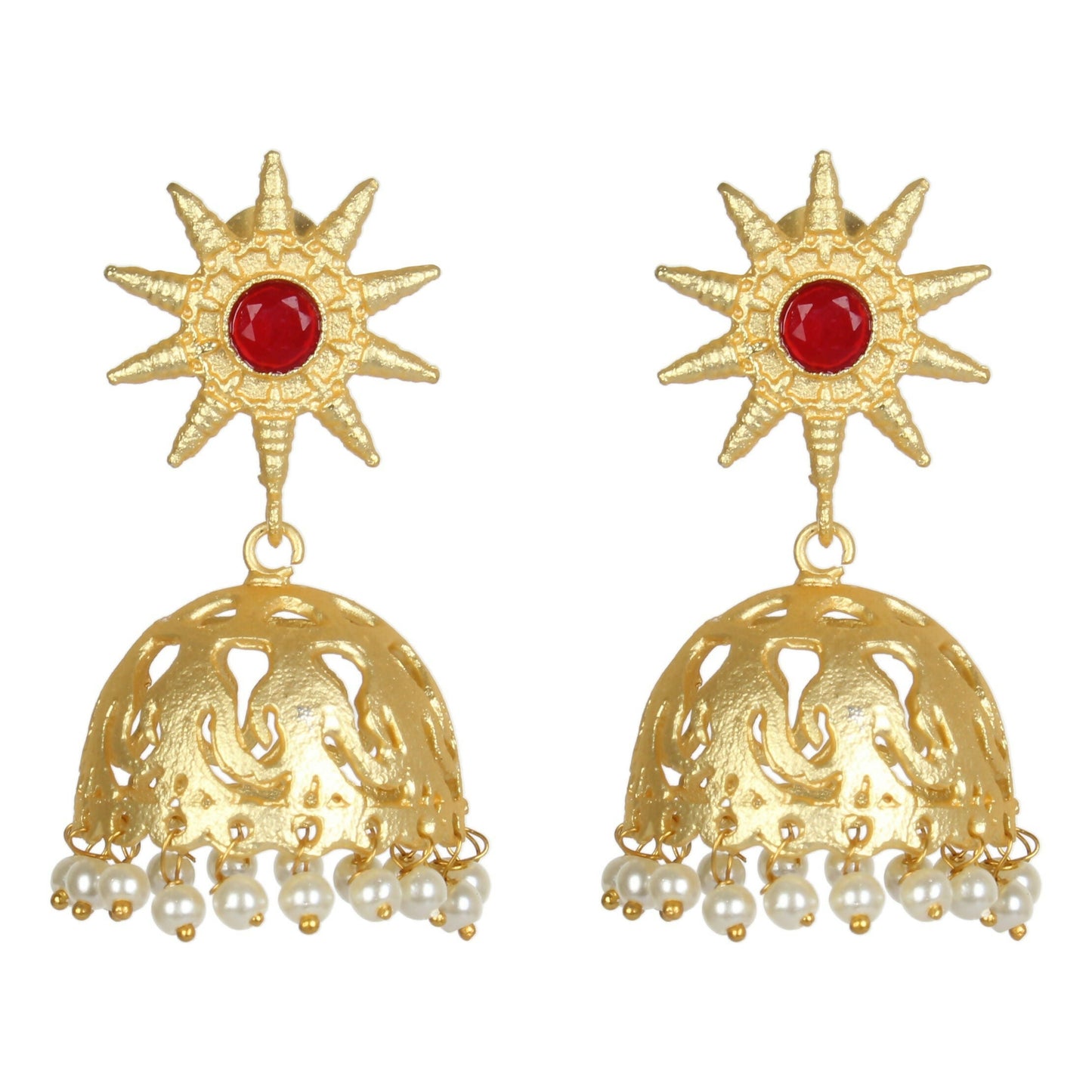 Joban Fashion Women Matte Gold Brass Jhumka