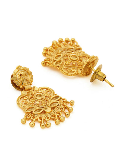 Ruby Raang Traditional Gold Earrings