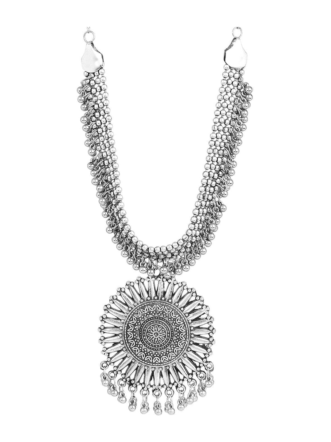 Cardinal Oxidized Silver-Toned Long Jewellery Set