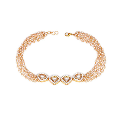 Adorable Designer Golden Kundan And Pearl Neckpiece