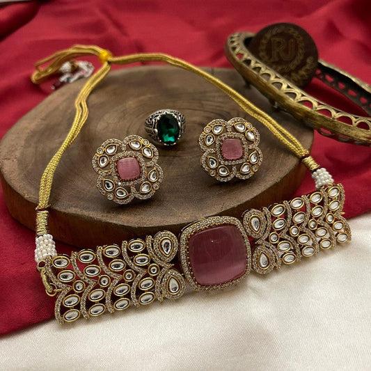 Adorable Kundan Choker Set with Earrings