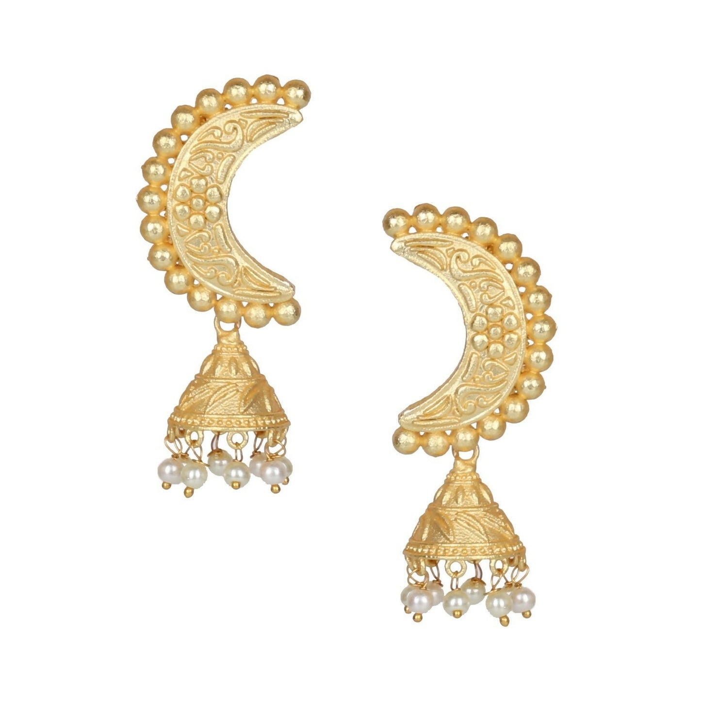 Joban Fashion Women Matte Gold Brass Earrings