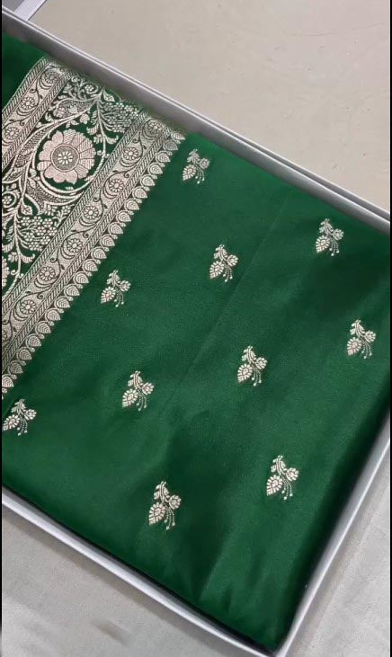 Antique Gold Banarasi Mashru Silk Saree with Zari Work