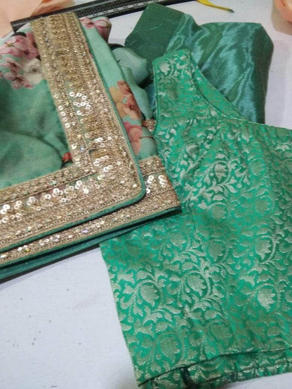Anushka Style pure Georgette-Satin Saree