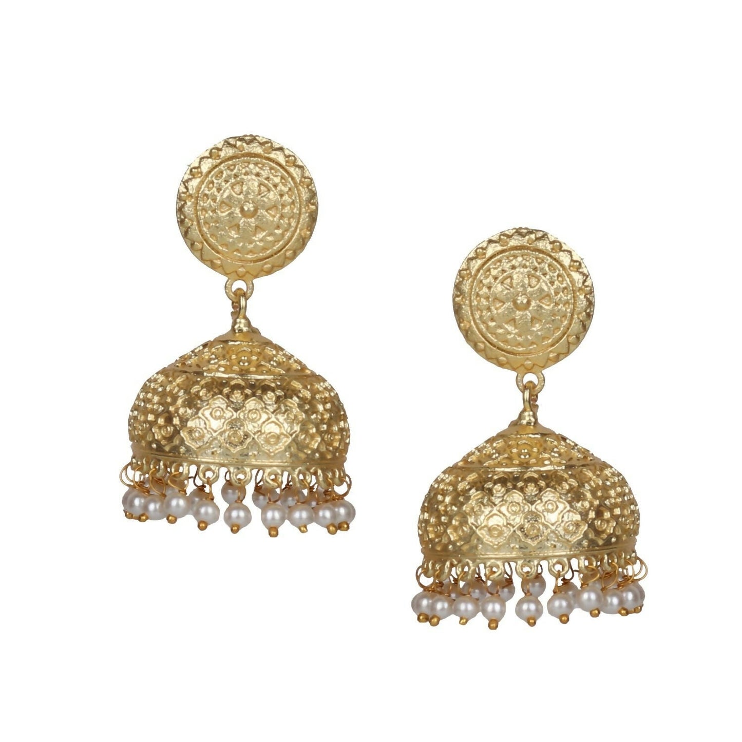 Joban Fashion Women Matte Gold Brass Jhumka