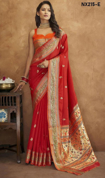 Authentic Paithani Silk Saree with Beautiful Colors