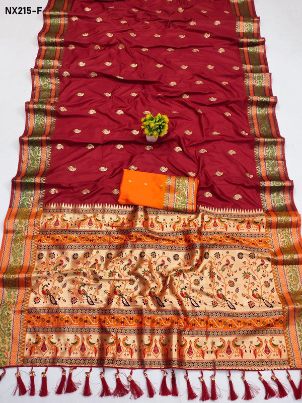 Authentic Paithani Silk Saree with Beautiful Colors