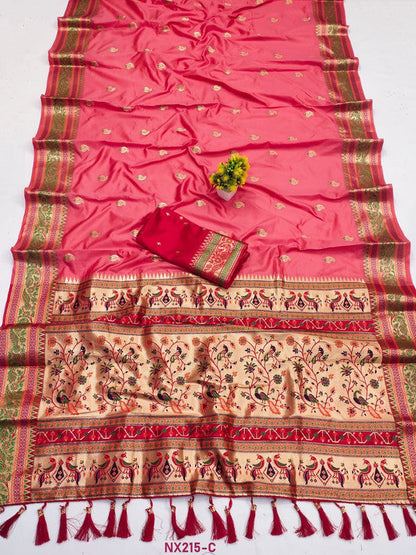 Authentic Paithani Silk Saree with Beautiful Colors
