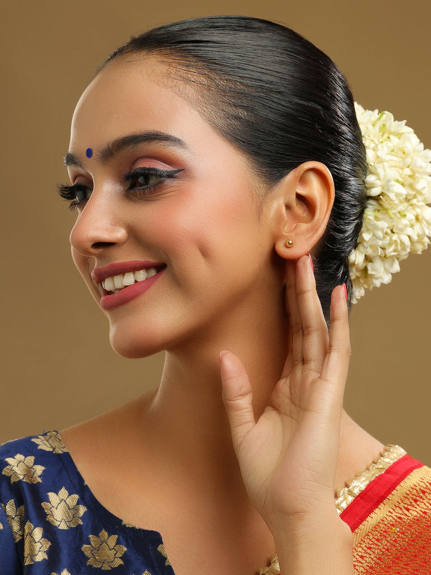 Ruby Raang Golden Round Studs