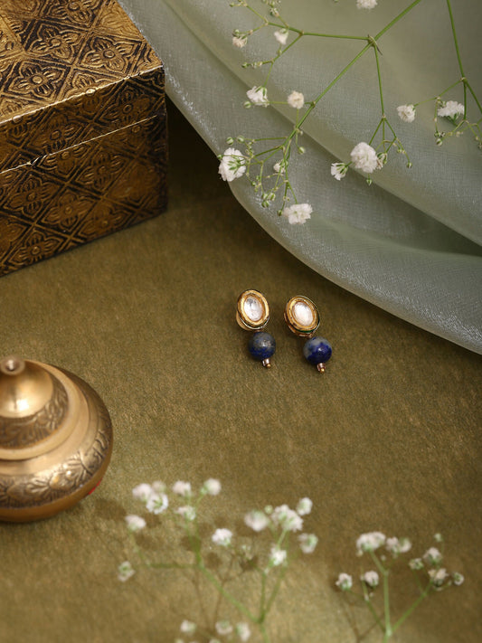 Ruby Raang Blue Lapis Lazuli Kundan Studs
