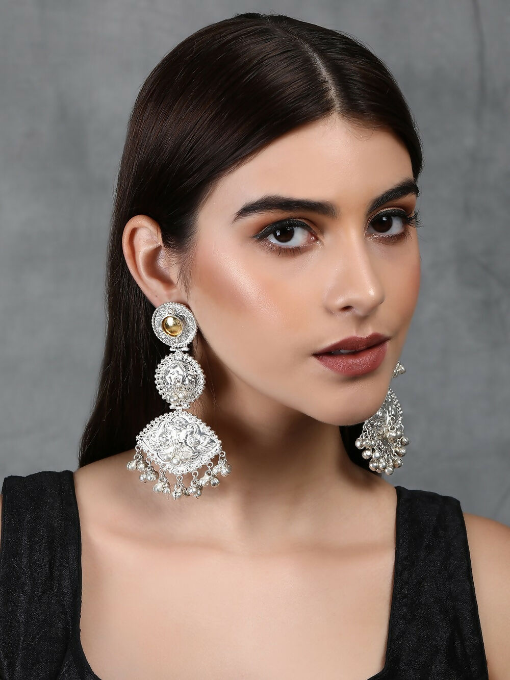 Joban Fashion Women Handcrafted Silver Tone Earrings