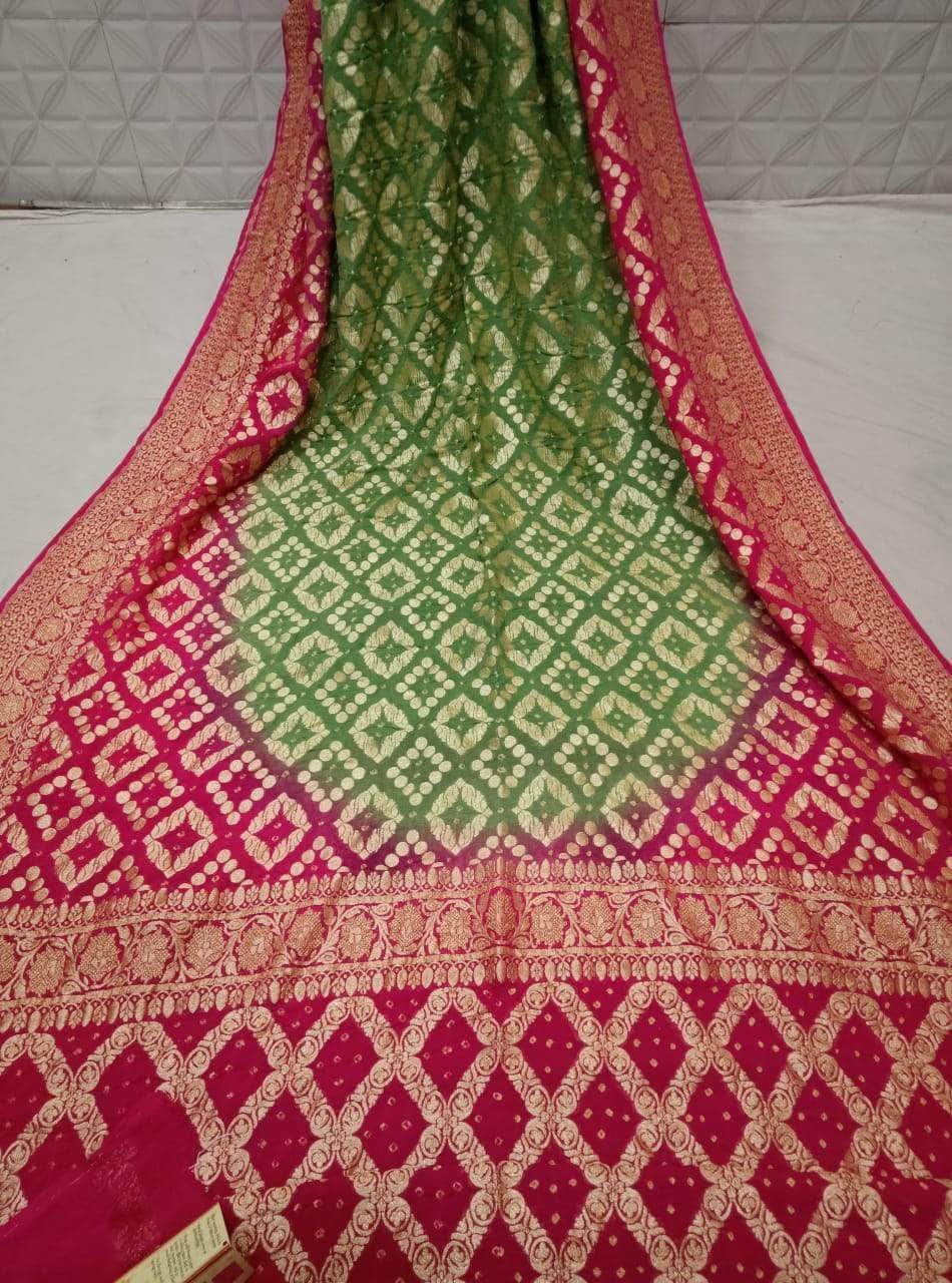 Banarasi Handloom Pure Khaddi Chiffon Georgette Silk Saree