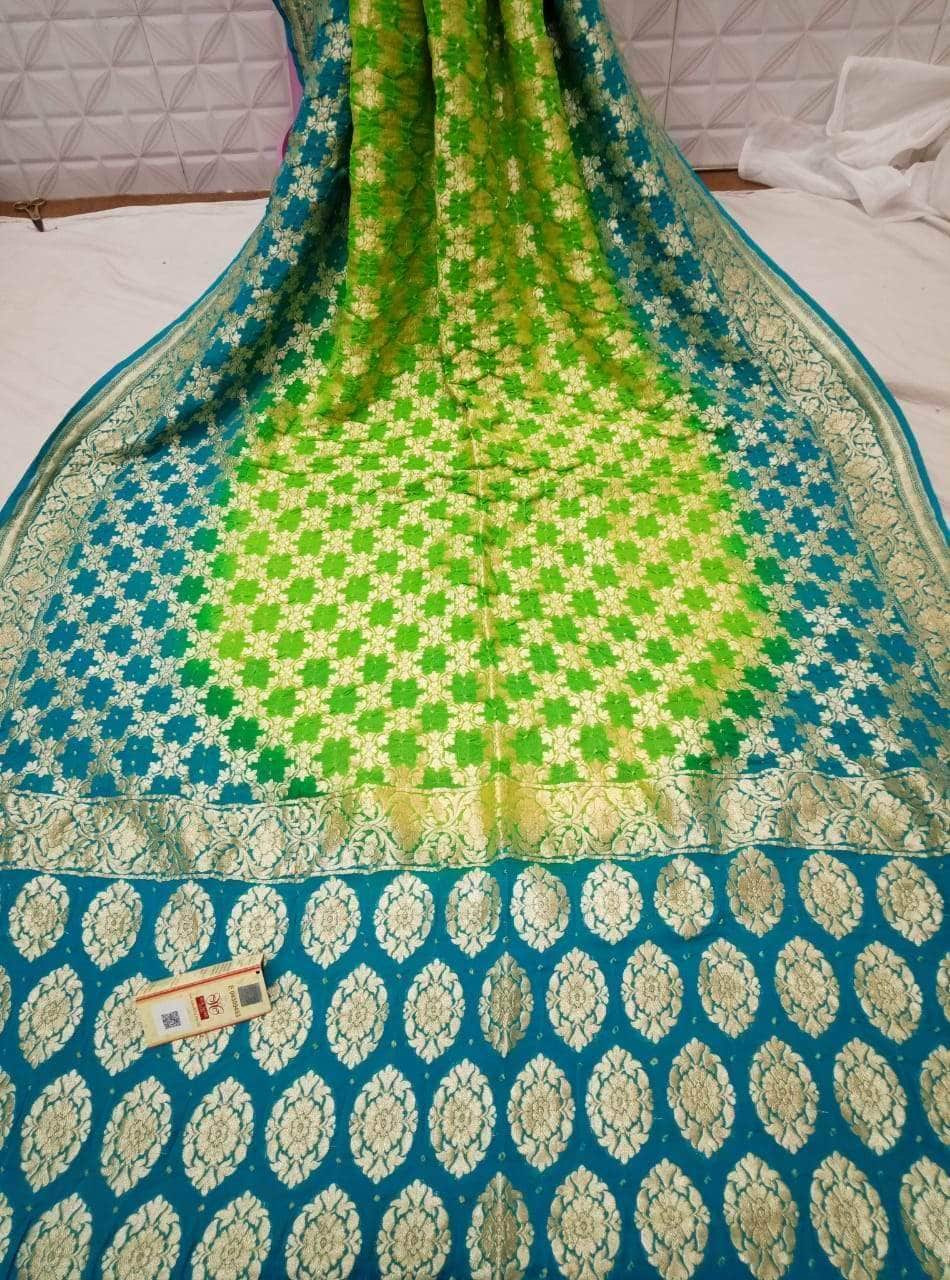 Banarasi Handloom Pure Khaddi Chiffon Georgette Silk Saree