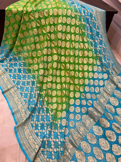 Banarasi Handloom Pure Khaddi Chiffon Georgette Silk Saree