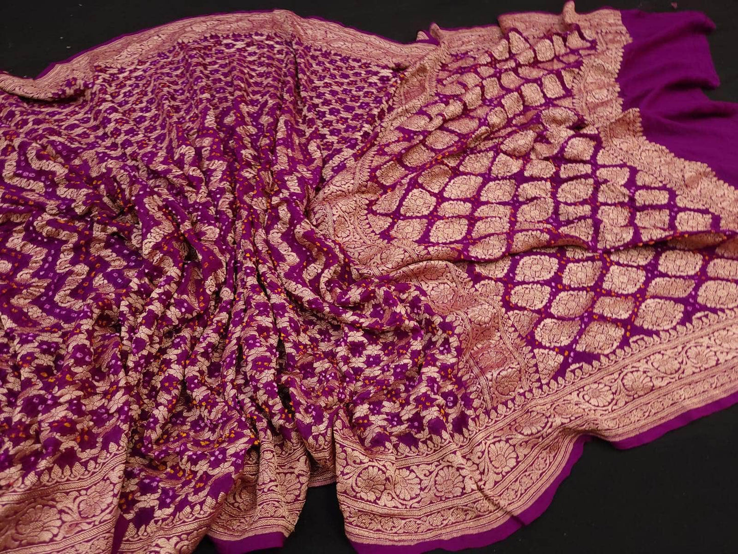 Banarasi Handloom Pure Khaddi Chiffon Georgette Silk Saree