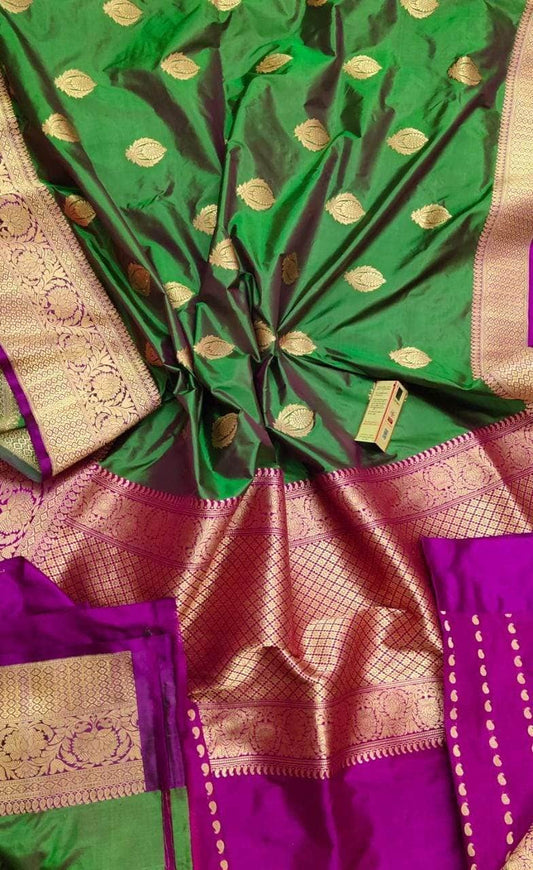 Banarasi Handloom Pure Khaddi Katan Silk Saree