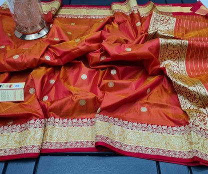 Banarasi Handloom Pure Khaddi Katan Silk Saree