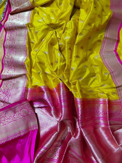 Banarasi Handloom Pure Khaddi Katan Silk Saree
